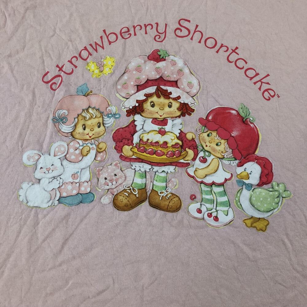 Strawberry Shortcake Shirt Womens 2X Pink Graphic Tee Short Sleeve Crew Neck - Picture 3 of 10